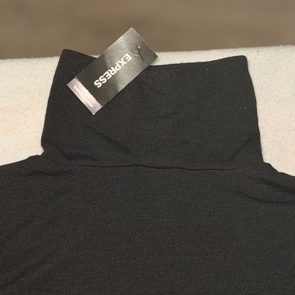 Express Women's Black Turtleneck Top - Picture 4 of 5